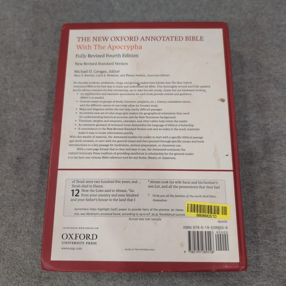 The‎ New Oxford Annotated Bible NRSV with Apocrypha 4th Edition Hardcover 2010